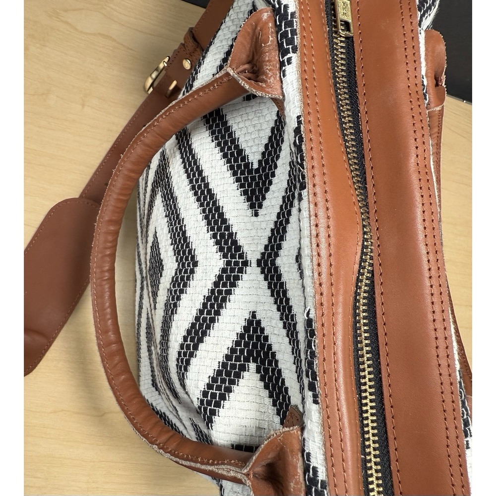 TRIBE ALIVE Large Canvas & Leather Crossbody‎ Handbag - Picture 7 of 16